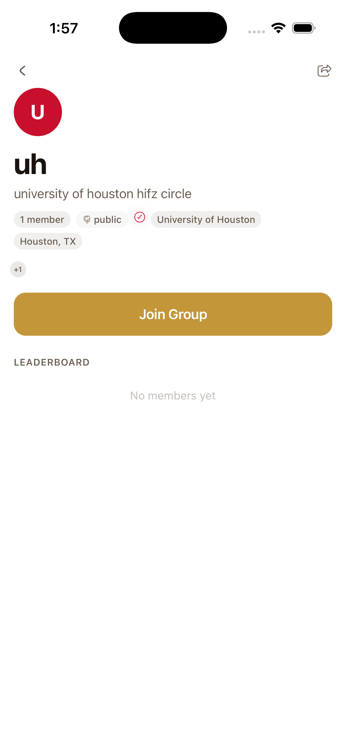 Group detail page